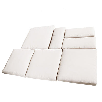 Outsunny Rattan Furniture Cushion Cover Replacement Set 7 Pcs-Cream