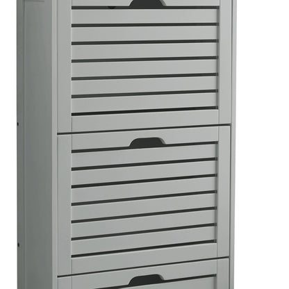 Bergen Tall Shoe Storage Grey 3 Doors 3 Shelves