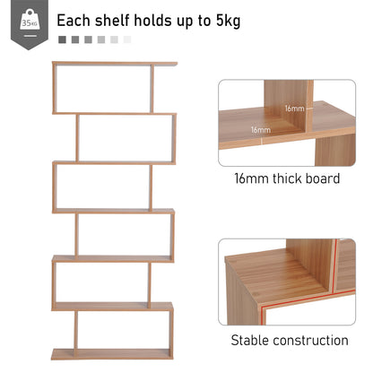 Homcom 6-Tier S-Shaped Shelf Unit