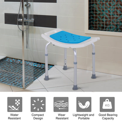 Homcom Aluminium Alloy Six-Level Non-Slip Bathroom Stool