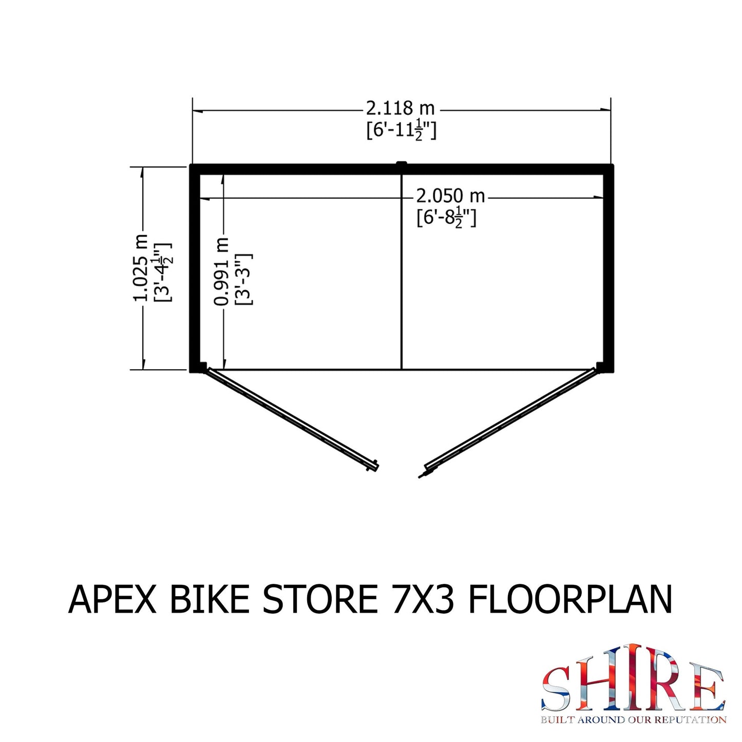 Shire Securstore 6' 11" x 3' 4" Apex Shed - Budget Dip Treated Shiplap