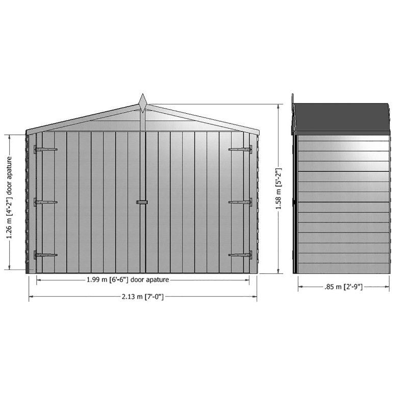 Shire Overlap Garden Bike Storage Unit (7' x 3')