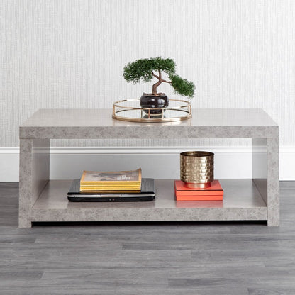 Bloc Coffee Table Melamine Light Grey 1 Shelf