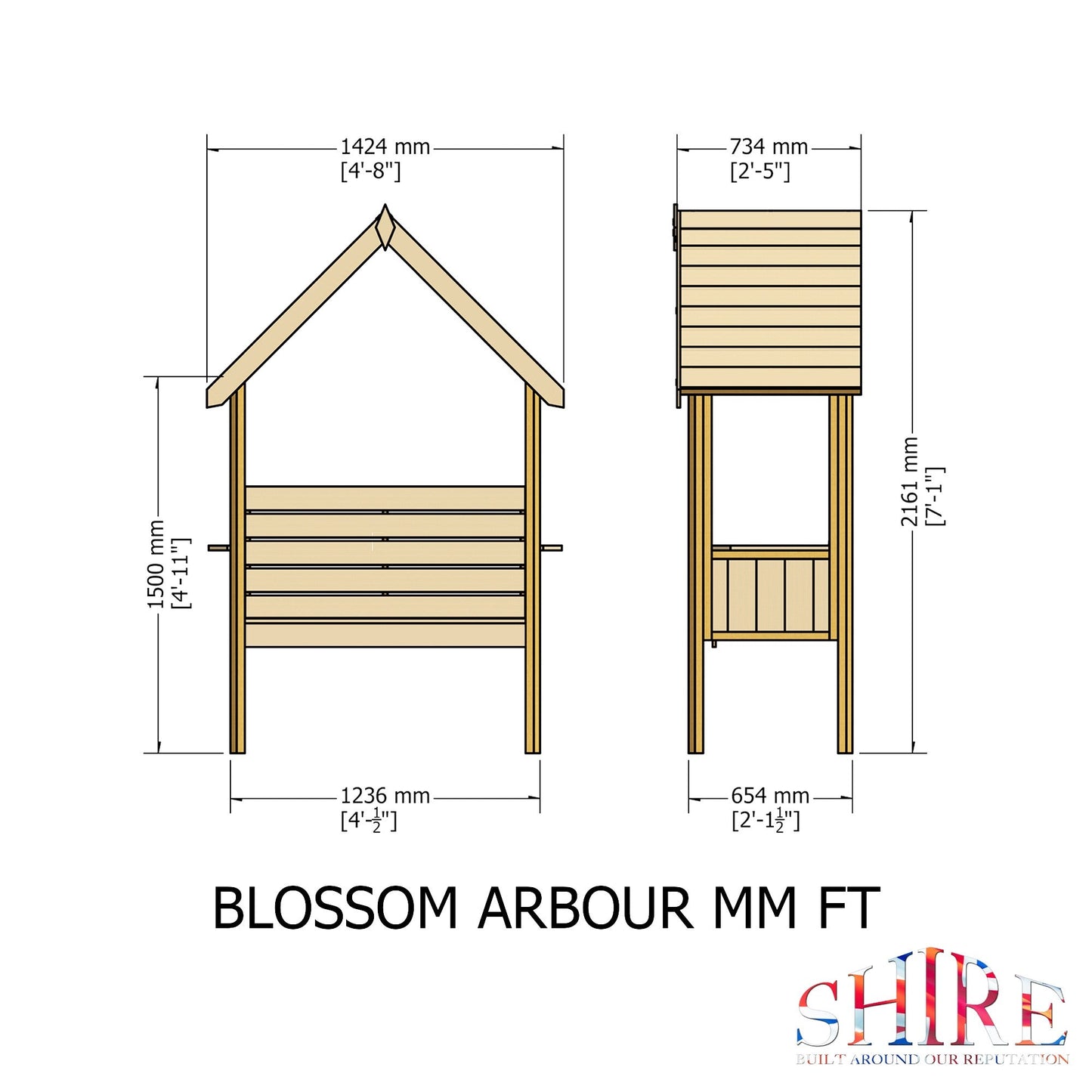 Shire Blossom Garden Arbour 5' x 3'