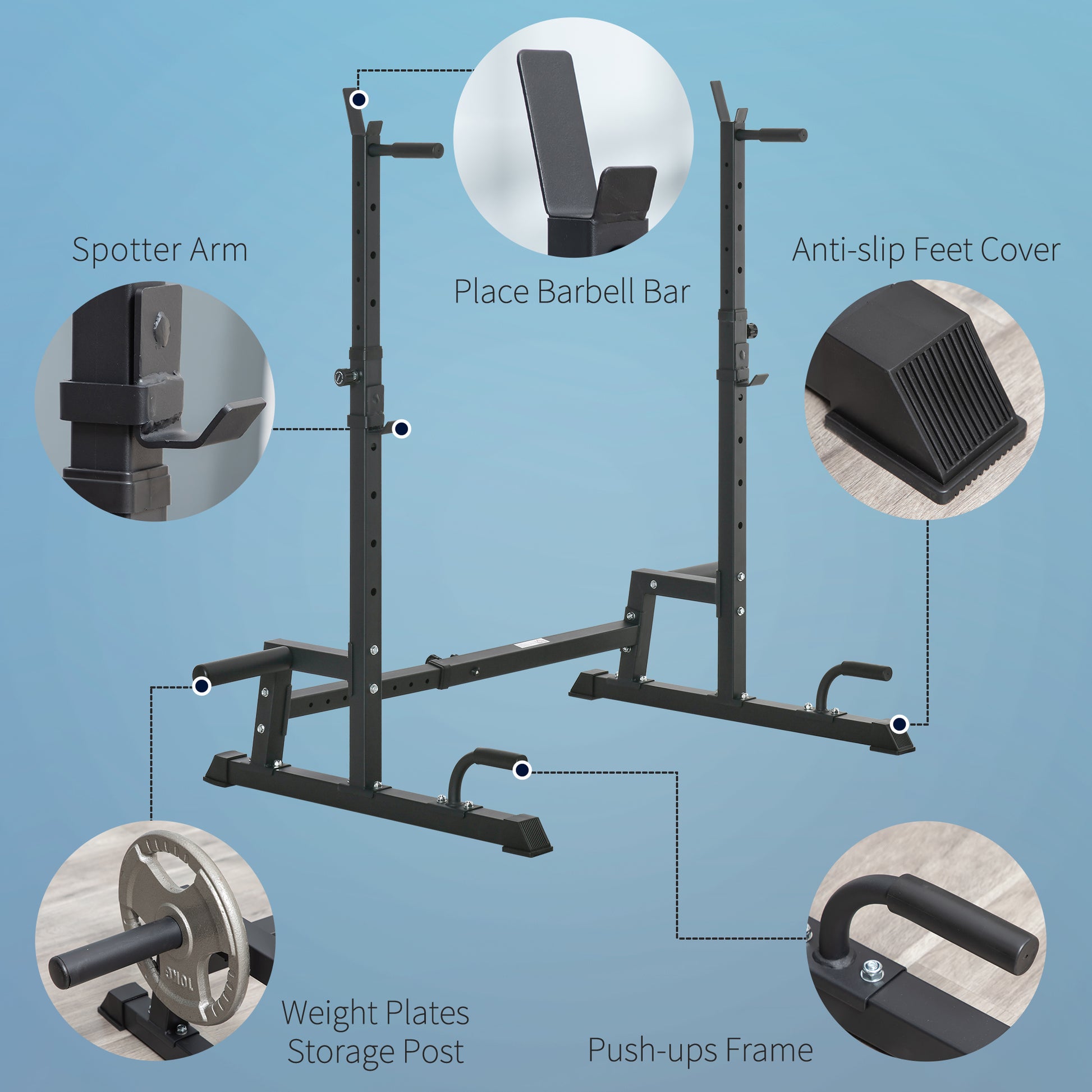 Homcom Multi-Function Barbell Squat Rack Stand