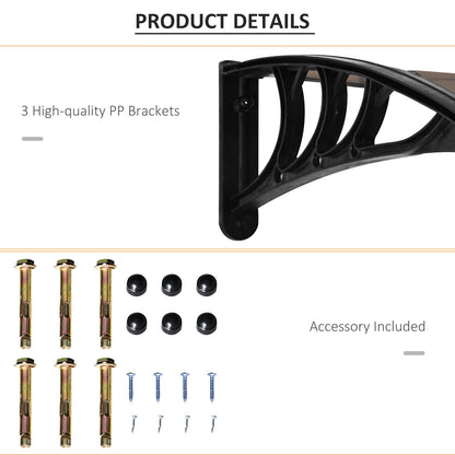 Outsunny 75 x 195 cm Curved Door Window Awning Canopy