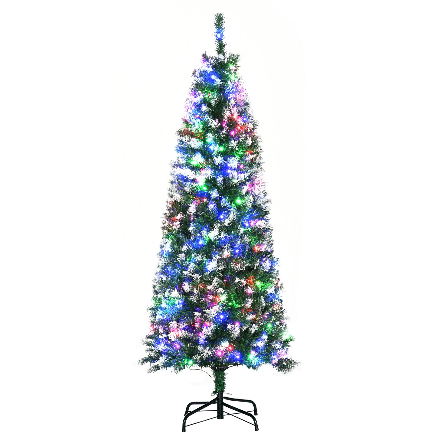 Homcom 5FT Tall Prelit Pencil Slim Artificial Christmas Tree with Realistic Branches