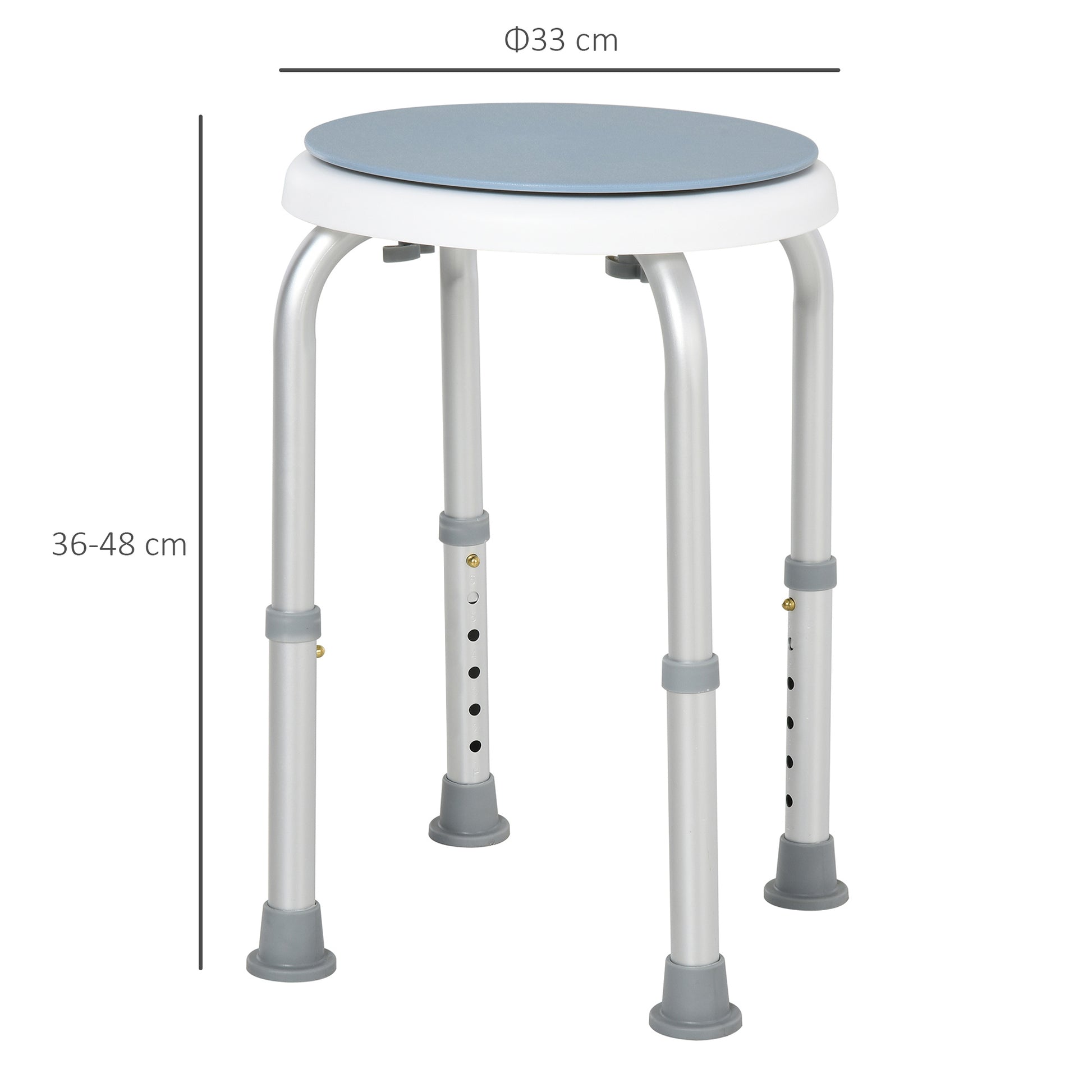 Homcom Aluminium 360°Swivel Shower Stool  Blue & White