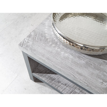 Boston Coffee Table Metal & Wood Grey 1 Shelf