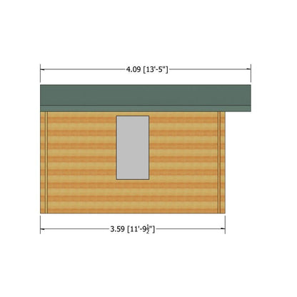 Shire Bourne 13' 8" x 11' 9" Apex Log Cabin - Premium 28mm Cladding Tongue & Groove