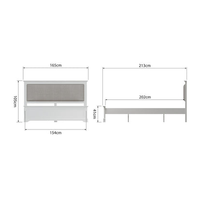 Barford King Size Oak White 5 x 7ft