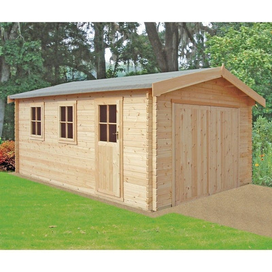 Shire Bradenham 12' 5" x 11' 9" Reverse Apex Garage - Premium 44mm Cladding Tongue & Groove