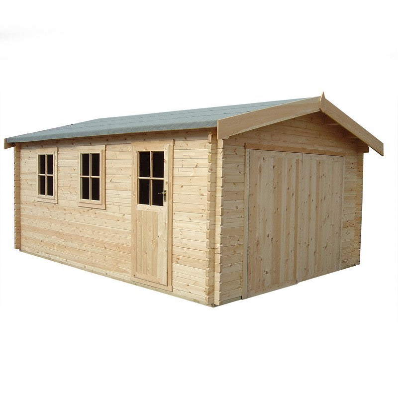 Shire Bradenham 12' 5" x 11' 9" Reverse Apex Garage - Premium 34mm Cladding Tongue & Groove