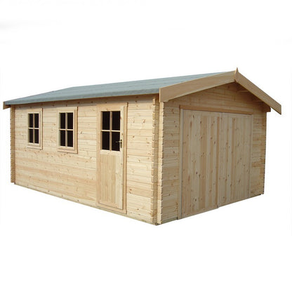 Shire Bradenham 12' 5" x 14' 8" Reverse Apex Garage - Premium 70mm Cladding Tongue & Groove