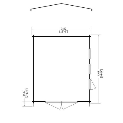 Shire Bradenham 12' 5" x 14' 8" Reverse Apex Garage - Premium 28mm Cladding Tongue & Groove