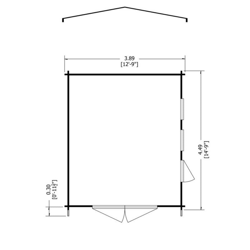 Shire Bradenham 12' 5" x 14' 8" Reverse Apex Garage - Premium 44mm Cladding Tongue & Groove