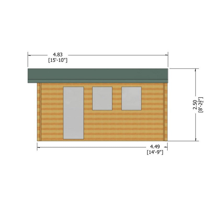 Shire Bradenham 12' 5" x 14' 8" Reverse Apex Garage - Premium 44mm Cladding Tongue & Groove