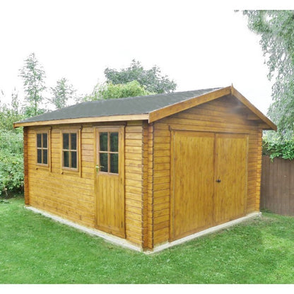 Shire Bradenham 12' 9" x 14' 8" Apex Log Cabin - Premium 34mm Cladding Tongue & Groove