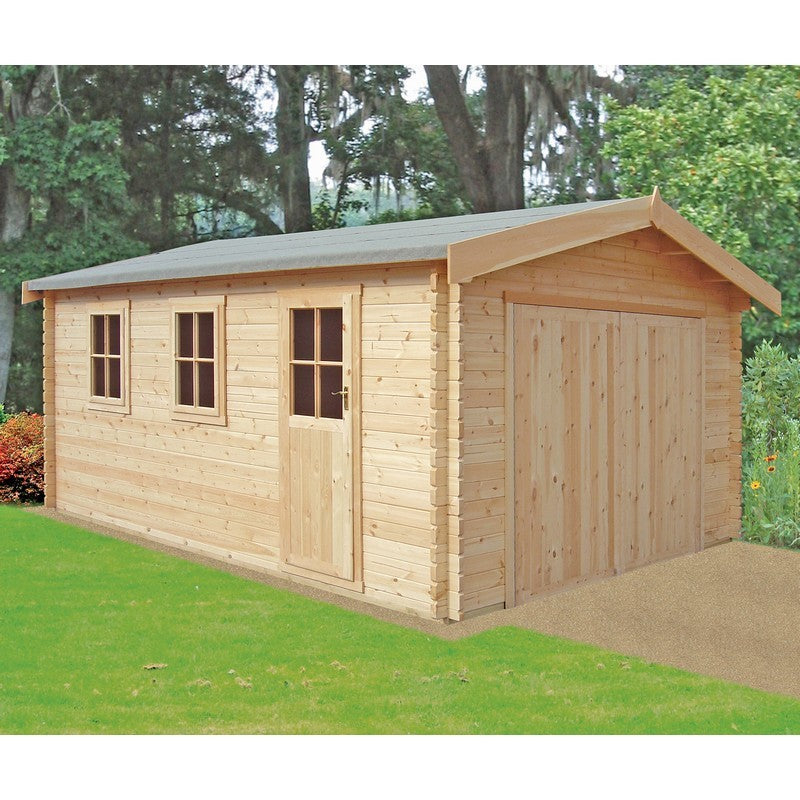 Shire Bradenham 12' 9" x 14' 8" Apex Log Cabin - Premium 34mm Cladding Tongue & Groove with Assembly