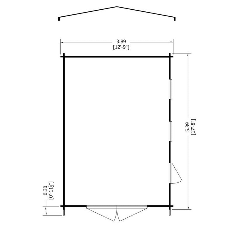 Shire Bradenham 12' 5" x 17' 8" Reverse Apex Garage - Premium 70mm Cladding Tongue & Groove