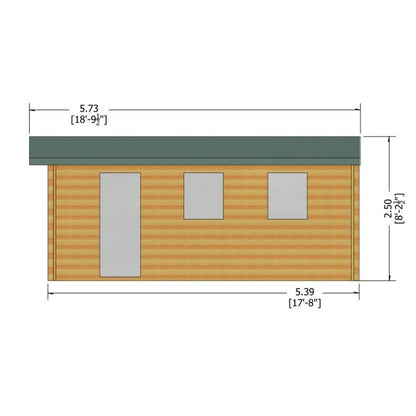 Shire Bradenham 12' 9" x 17' 8" Apex Log Cabin - Premium 44mm Cladding Tongue & Groove with Assembly