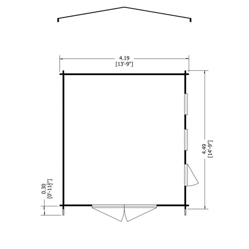 Shire Bradenham 13' 8" x 14' 8" Reverse Apex Garage - Premium 28mm Cladding Tongue & Groove