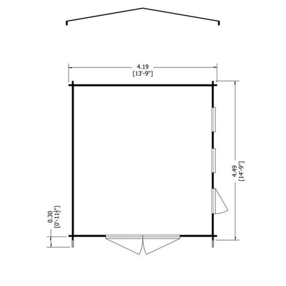 Shire Bradenham 13' 8" x 14' 8" Reverse Apex Garage - Premium 28mm Cladding Tongue & Groove