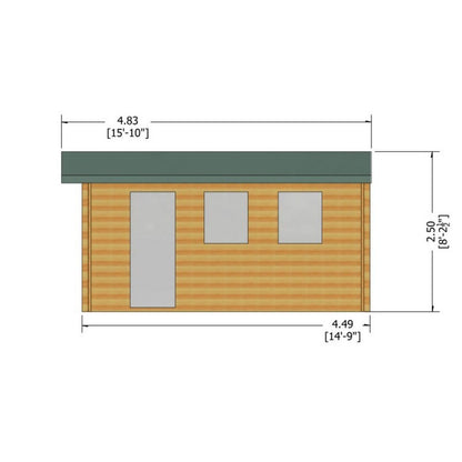 Shire Bradenham 13' 8" x 14' 8" Reverse Apex Garage - Premium 28mm Cladding Tongue & Groove