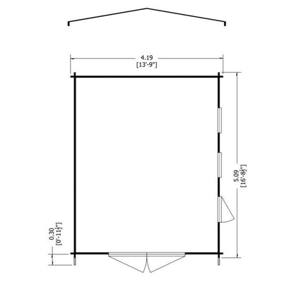 Shire Bradenham 13' 8" x 16' 8" Reverse Apex Garage - Premium 70mm Cladding Tongue & Groove