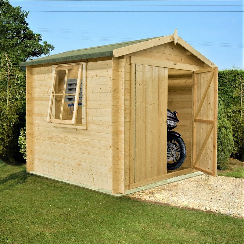 Shire Bradley 10' x 10' Apex Log Cabin - Budget 19mm Cladding Tongue & Groove