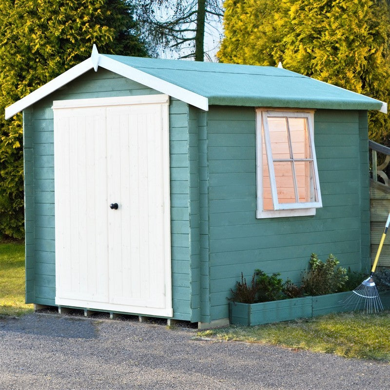 Shire Bradley 10' x 10' Apex Log Cabin - Budget 19mm Cladding Tongue & Groove