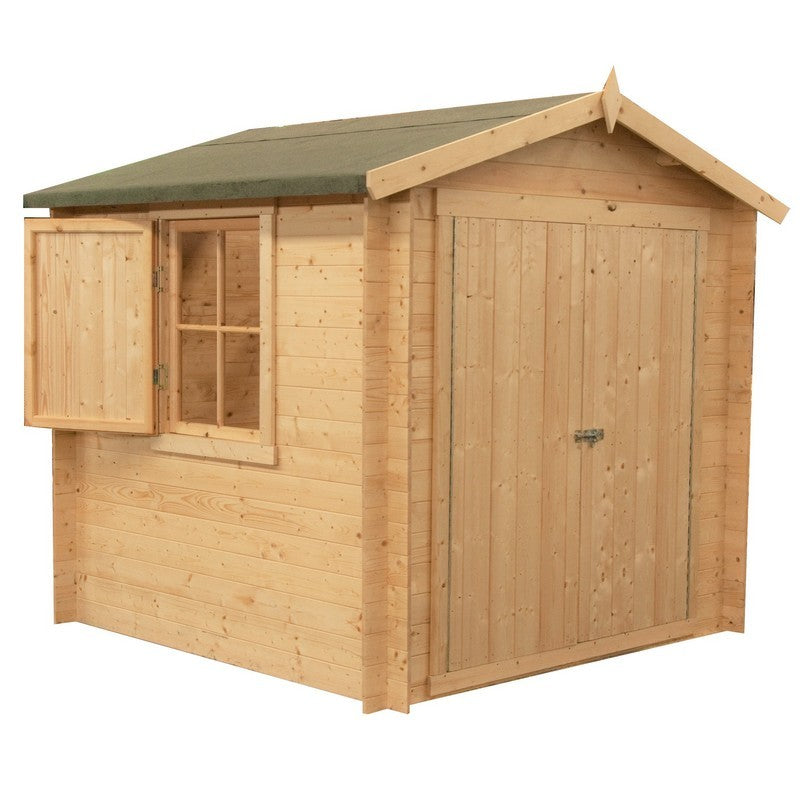 Shire Bradley 10' x 10' Apex Log Cabin - Budget 19mm Cladding Tongue & Groove