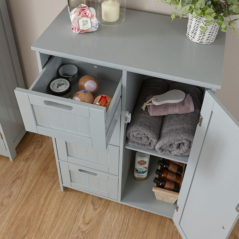 Colonial Cabinet Grey 1 Door 4 Drawers