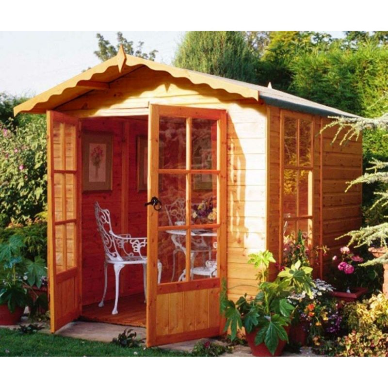 Shire Buckingham 7' 1" x 7' 8" Apex Summerhouse - Premium Pressure Treated Shiplap