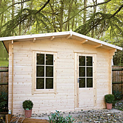 Shire Bucknells 8' x 10' Apex Log Cabin - Classic 28mm Cladding Tongue & Groove