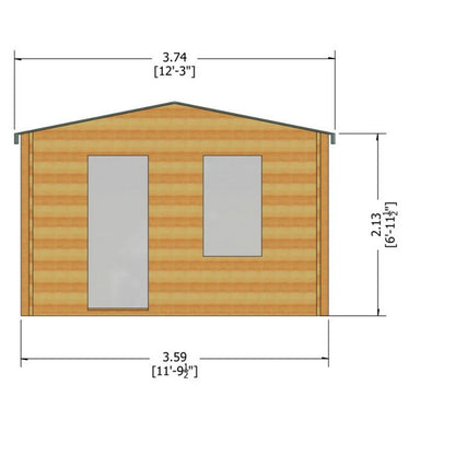 Shire Bucknells 8' x 12' Apex Log Cabin - Classic 28mm Cladding Tongue & Groove