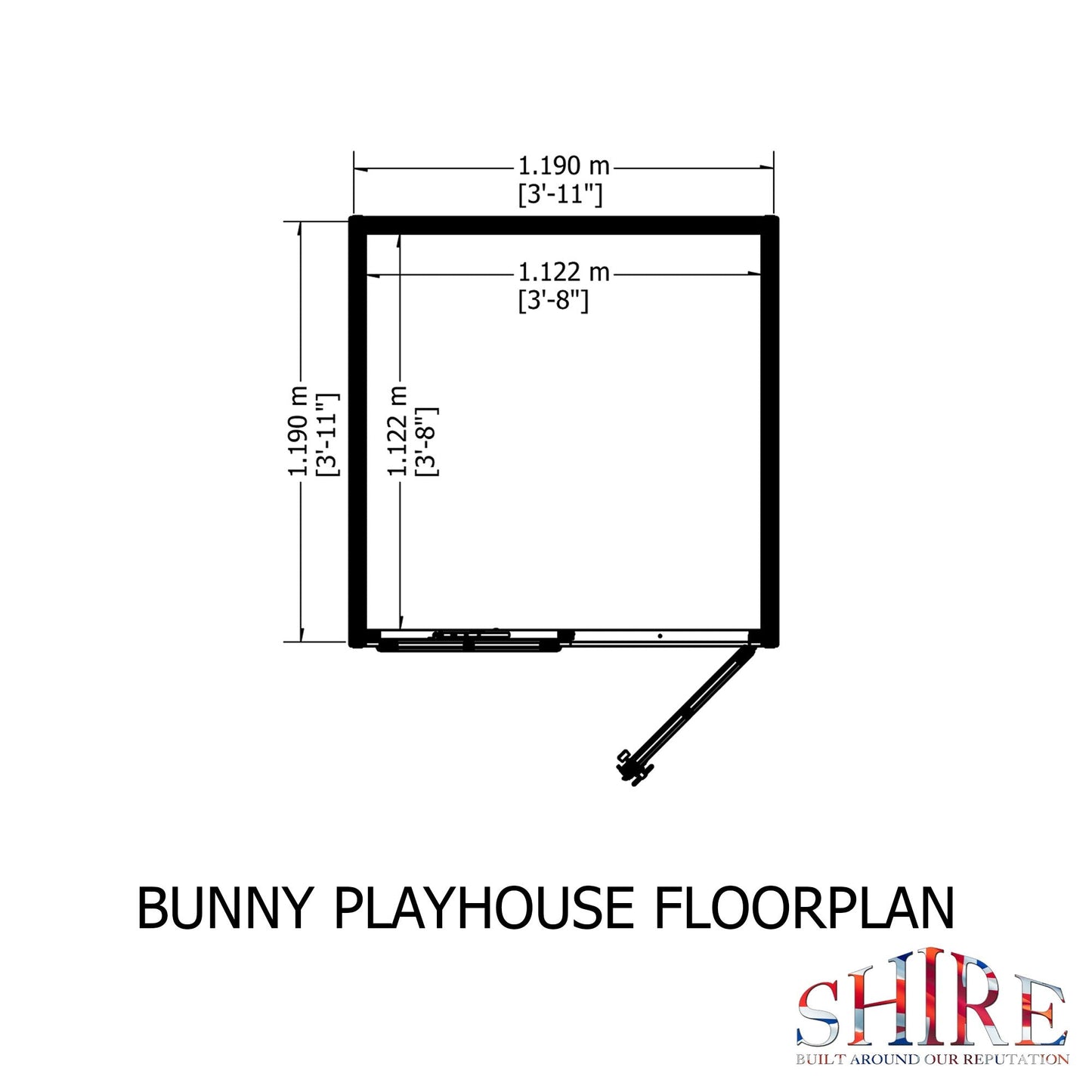 Shire Bunny 3' 10" x 3' 10" Apex Children's Playhouse - Premium Dip Treated Shiplap