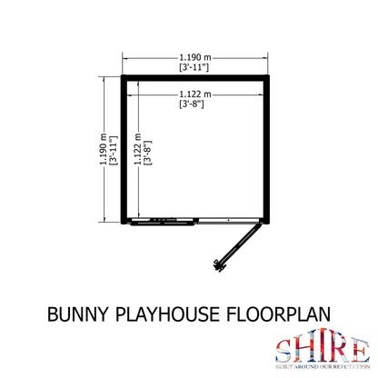 Shire Bunny 3' 10" x 3' 10" Apex Children's Playhouse - Premium Dip Treated Shiplap