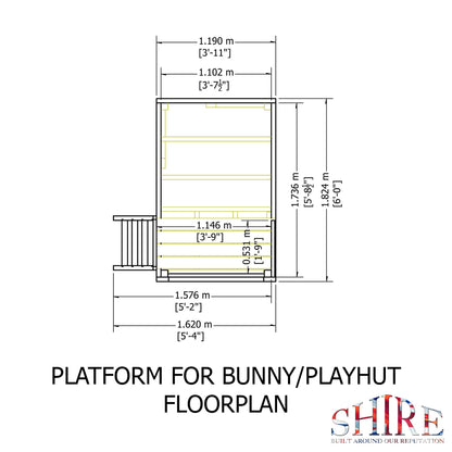 Shire Bunny 3' 11" x 5' 11" Apex Children's Playhouse - Premium Dip Treated Shiplap