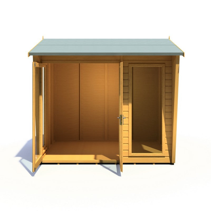 Shire Burghclere 7' 7" x 8' 2" Reverse Apex Summerhouse - Premium Dip Treated Shiplap