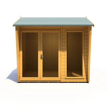 Shire Burghclere 7' 7" x 8' 2" Reverse Apex Summerhouse - Premium Dip Treated Shiplap