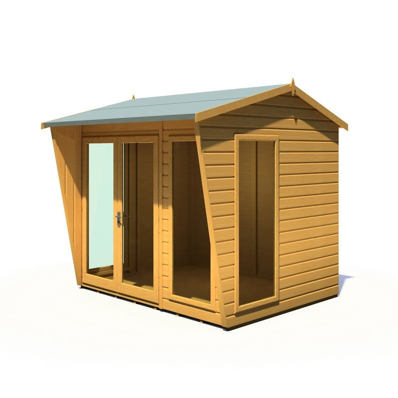 Shire Burghclere 7' 7" x 8' 2" Reverse Apex Summerhouse - Premium Dip Treated Shiplap