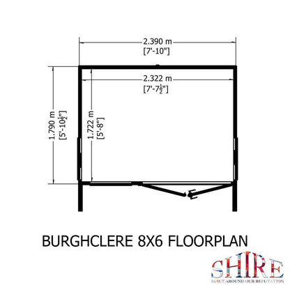 Shire Burghclere 7' 7" x 8' 2" Reverse Apex Summerhouse - Premium Dip Treated Shiplap