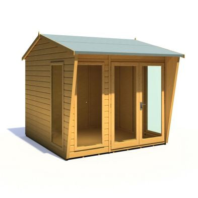 Shire Burghclere 7' 10" x 7' 10" Reverse Apex Summerhouse - Premium Dip Treated Shiplap