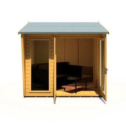 Shire Burghclere 7' 10" x 7' 10" Reverse Apex Summerhouse - Premium Dip Treated Shiplap