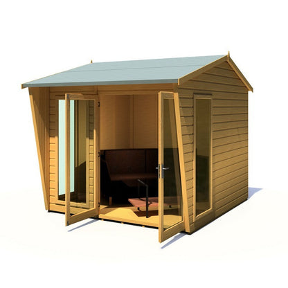 Shire Burghclere 7' 10" x 7' 10" Reverse Apex Summerhouse - Premium Dip Treated Shiplap