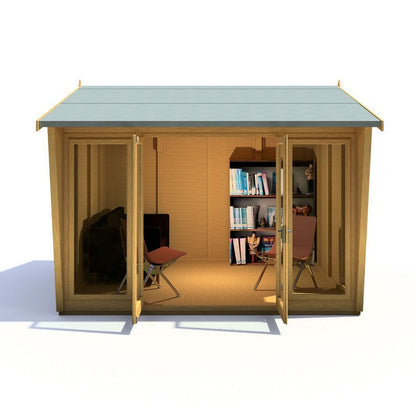 Shire Burghclere 9' 9" x 10' Reverse Apex Summerhouse - Premium Dip Treated Shiplap