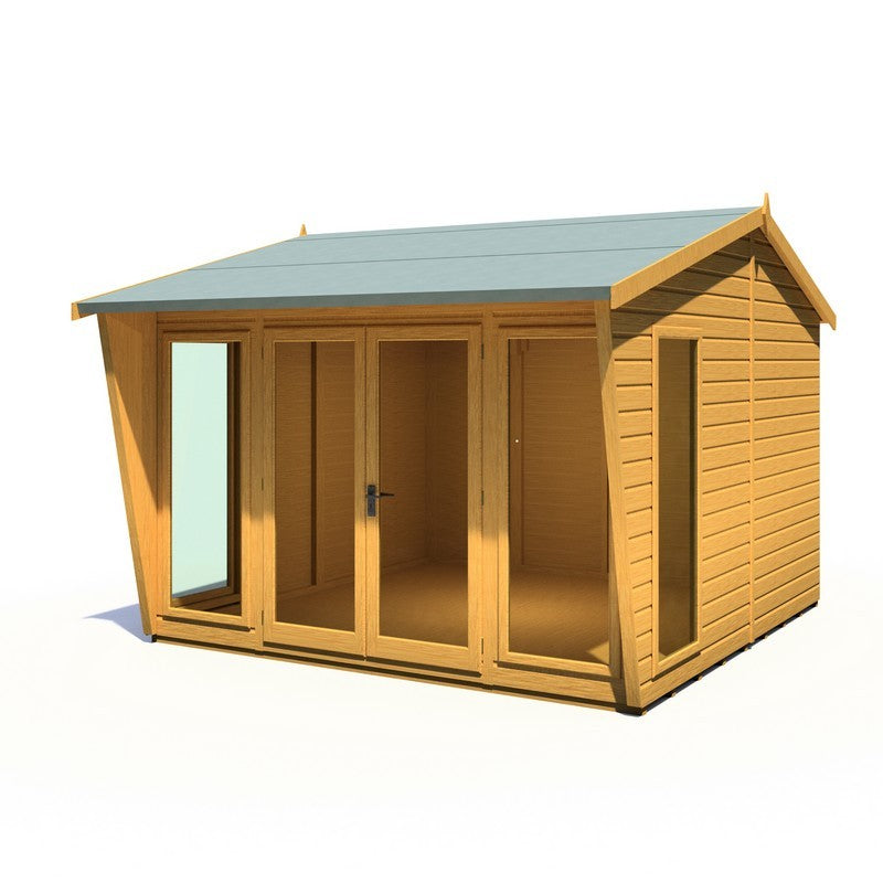 Shire Burghclere 9' 9" x 10' Reverse Apex Summerhouse - Premium Dip Treated Shiplap