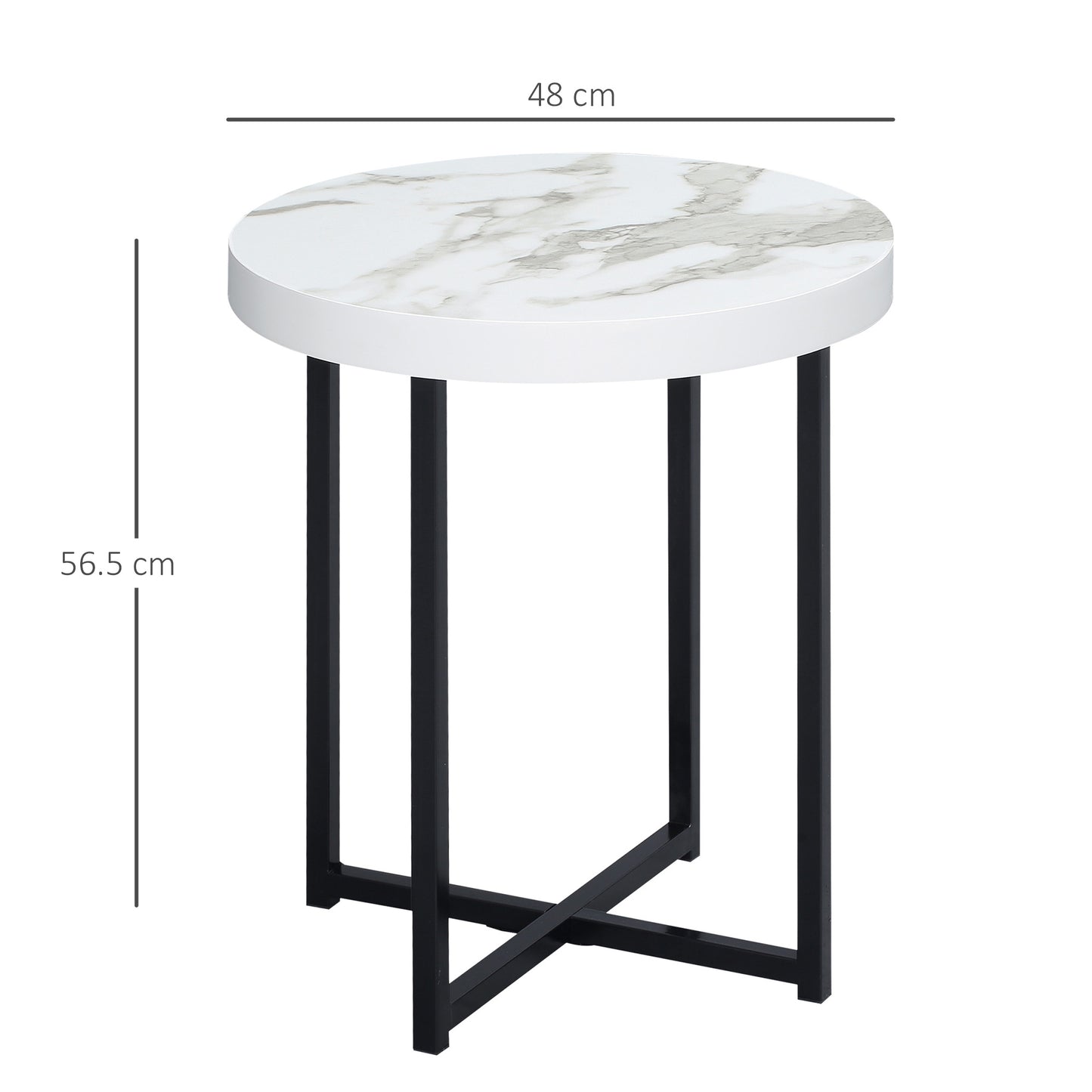 Homcom Round Side Table with Metal Legs