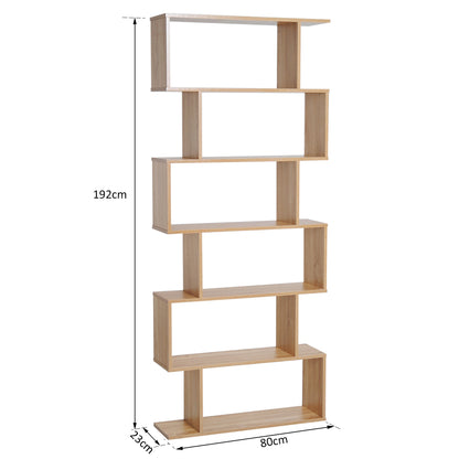 Homcom 6-Tier S-Shaped Shelf Unit